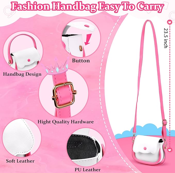 GJZZ Play Purse for Little Girls Toys - Toddler Purse Set Pretend Play Makeup Toys for 3 4 5 6 7 Year Old Girls, Kids Toy Purse Birthday Gifts for Ages 3-5 4-5 6-8 Years Old