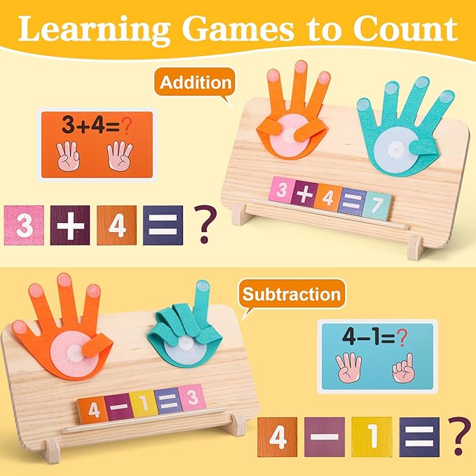 2 in 1 Montessori Toys for 2+ year old,Math Games for Kids 5-7,Math Manipulatives Preschool Learning Activities Kindergarten Classroom Must Haves Number Blocks Educational Toys for Toddlers 3 4 5 6 7