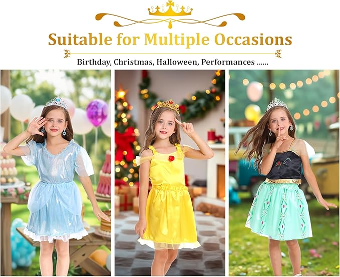 Princess Dress Up Clothes for Little Girl Role Play Costume Gift Set Princess Dress Up Toys for Toddler Girls