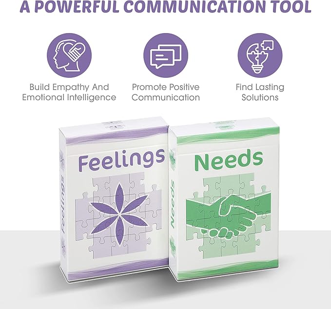 Powerful Communication Tool (Feelings and Needs Flash Cards) for Empathy and Emotional Intelligence