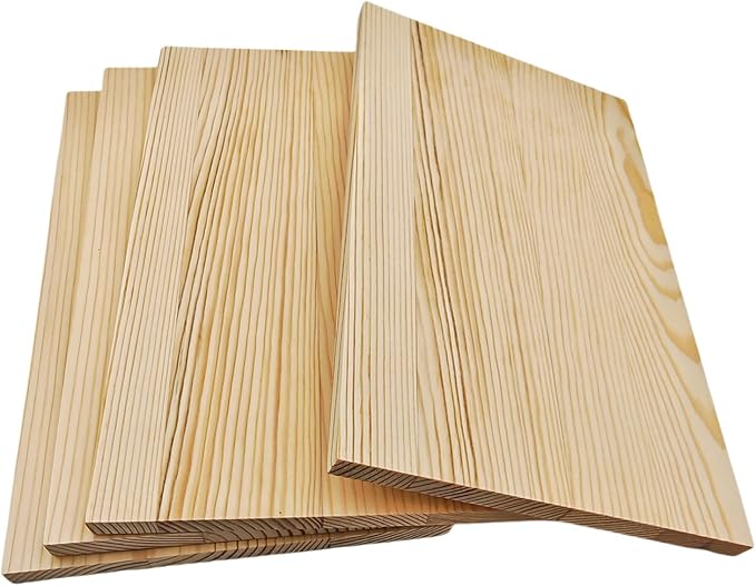 4PCS Rectangle Wood Boards Unfinished Wood Blocks for Crafting, 9.8x5.9x0.4in Blank Whittling Wooden Blocks for Wood Carving,Painting & Burning