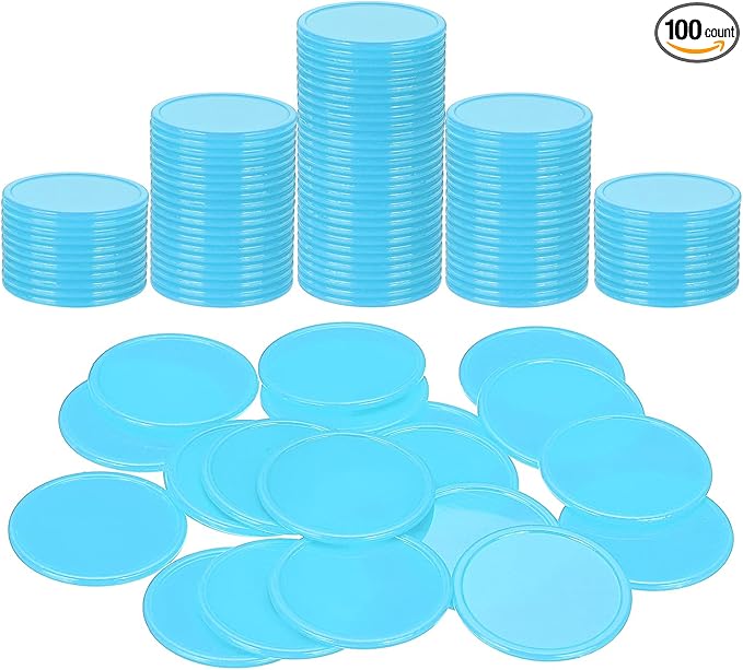 uxcell Plastic Poker Chips, Learning Counters Counting Counters Disks Markers Opaque Game Tokens for Game Play Math Counting