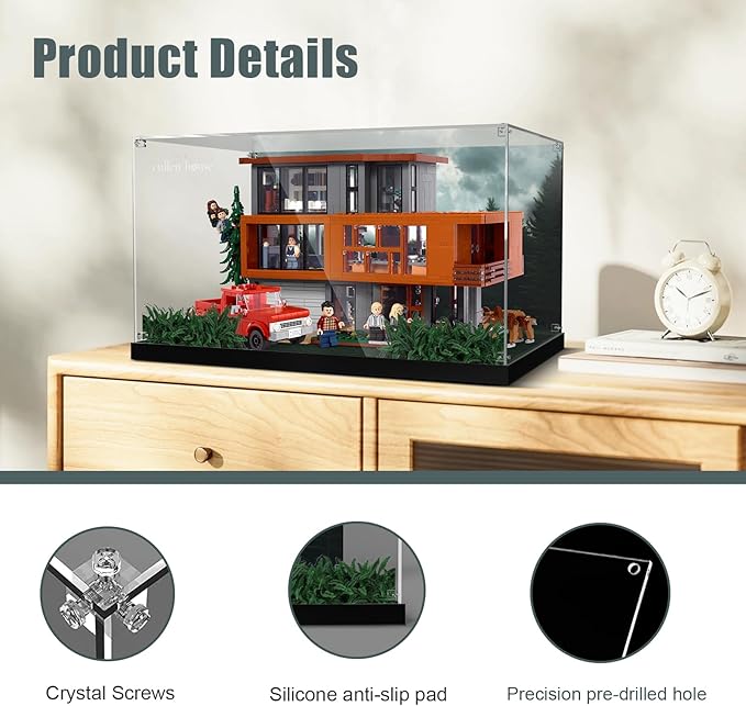 Acrylic Display Case for Lego Twilight The Cullen House (ONLY Box, NOT Model) Clear Dustproof Display Box Compatible with Lego 21354 Building Set