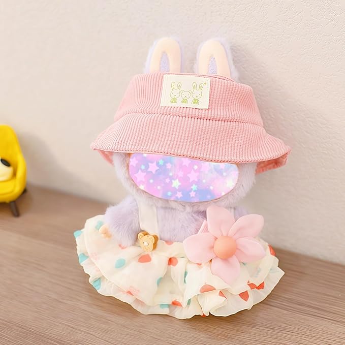 17cm Doll Clothes Set, 3 Pieces Dress Outfit Set for 6.7inch Doll Suit, Fashion Chic Hat & Clothes Accessories for 1st/2nd/3rd Gen Dolls Play & Display Light Beige