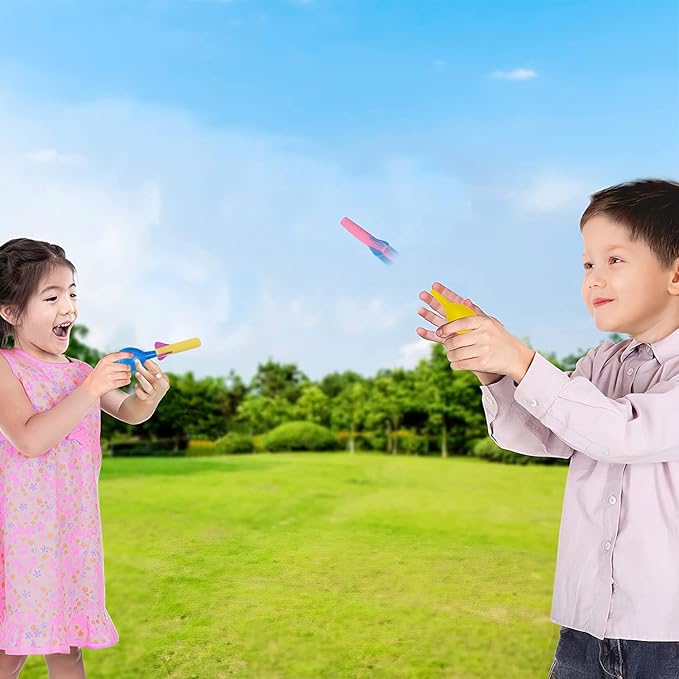 ArtCreativity Foam Rocket Launchers, 36 Rockets and 12 Squeeze Launchers, Assorted Colors, High Flying, Fun Summer Outdoor, Birthday, Great Goodie Bag Filler, Party Favors Prizes, Easter Toys for Kids