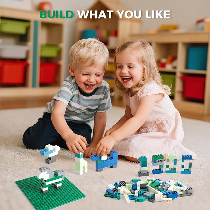 1500 Pieces Building Bricks, Classic Bulk Small Blocks, Classic Bricks Set Basic Building Blocks Compatible with All Major Brands(Natural Colors)