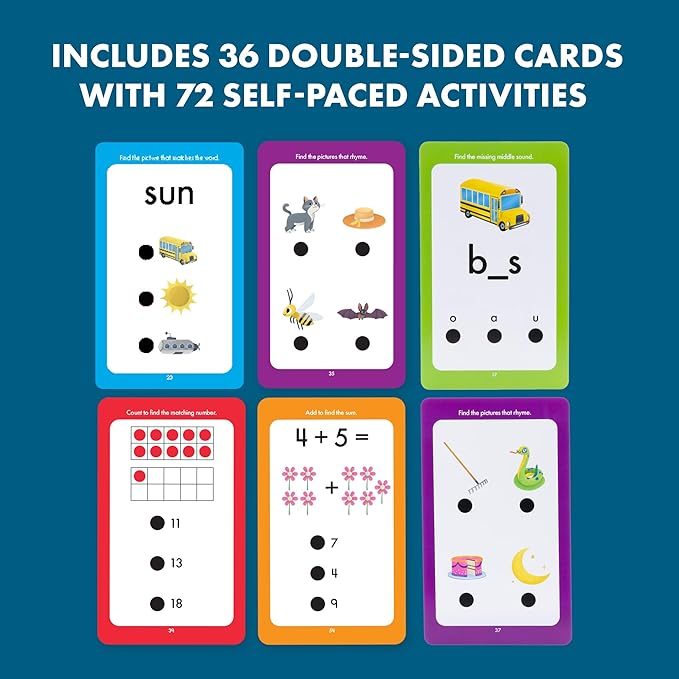 Educational Insights Hot Dots® Kindergarten Prep Set – Toddler ABC Flash Cards with Interactive Pen, Kindergarten Learning Activities, Reading & Math Workbooks, Learn to Read for Kids Ages 4+