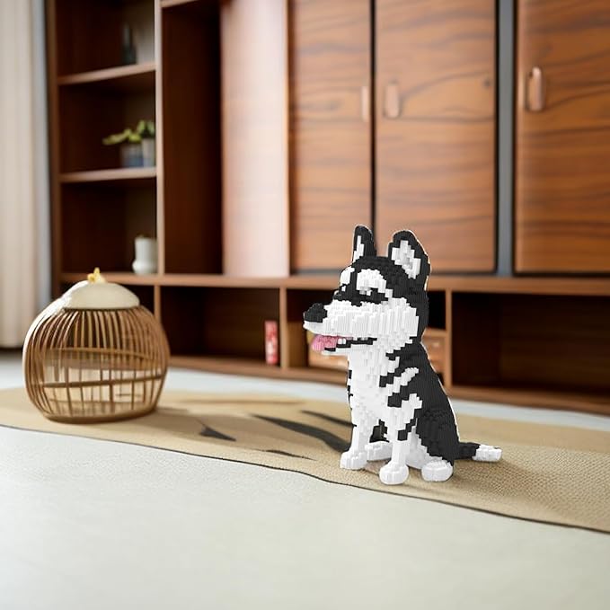 Larcele Dog Micro Building Blocks Animal Mini Building Toy Bricks,6478 Pieces KLJM-02 (Big Husky)