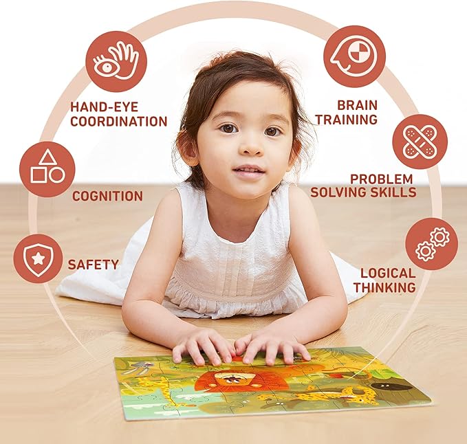 TOI Leveled Puzzles for Kids Aged 3.5 and Up, Toddler Puzzle Preschool Learning Jigsaw Puzzles, Large Pieces Educational Game for Boys Girls, Cognitive Story Step 4
