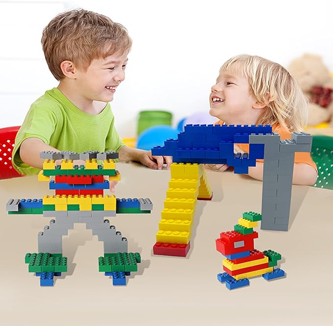 Building Bricks 121 Pieces 2x4 Multi-Color Building Block, Compatible with Classic Building Block, Creative Building Block Toys for Kids(Grey,Green,Red,Yellow,Blue)