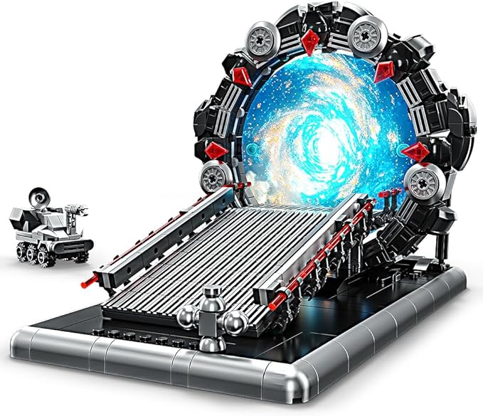 Tunnel Mirror Building Blocks Toy, Tunnel Ring Model with Battle Vehicle, Gifts for Sci-Fi Movie Lovers, Boys and Girls 6+ (855Pcs) Compatible with Lego