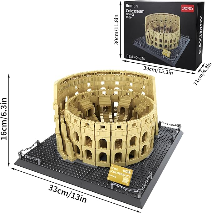 Roman Colosseum Architecture Model Building Block Sets The Office Landmarks Skyline Set Toys Collection for Adults Kids 1756 Pieces
