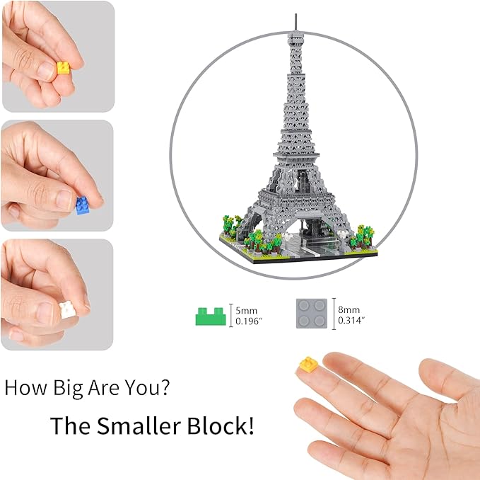 Building Blocks Set 3585 Pieces Architecture Eiffel Tower Model Building Kit World Famous Architecture Model Micro Building Blocks