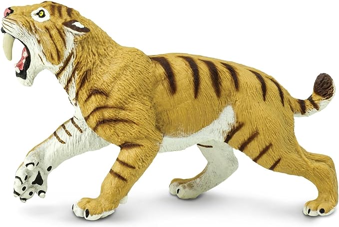 Safari Ltd. Smilodon Figurine - 4" Sabre-Toothed Tiger Figure - Educational Toy for Boys, Girls, and Kids Ages 3+