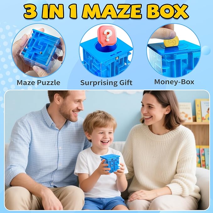 YongnKids 6-Piece Money Maze Plastic Puzzle Boxes, Portable 3D Brain Teasers Game, Educational Toy for Kids & Adults - Challenging Sphere Puzzle, Gifts for Game Lovers, Party Favors