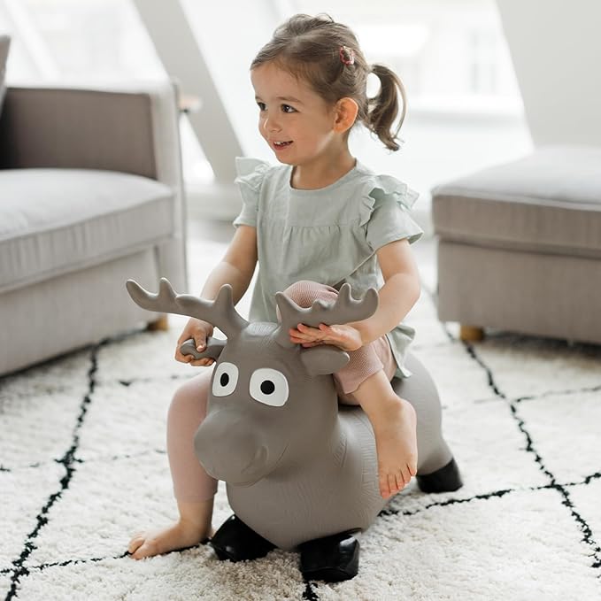 Kindsgut Bouncy Animal Hopper Moose for Children, Designed in Germany, Playful and Modern Colors, air Pump Included, Indoors and Outdoors