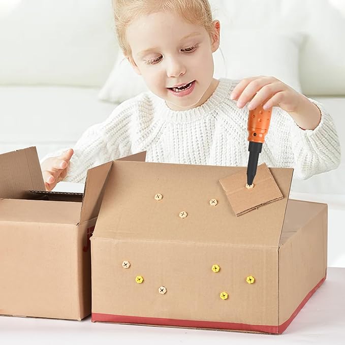 Cardboard Construction Tool Kit 422 Pieces -Educational Toys for at-Home Play + Classroom Learning | Reusable Cardboard Tools for Kids