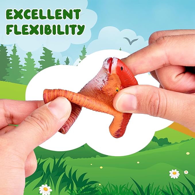 Fun Little Toys 10 Pcs Dinosaur Head Finger Puppets, Best Choice for Party Favors, Stocking Stuffers, Pinata Fillers and Goodie Bag Fillers