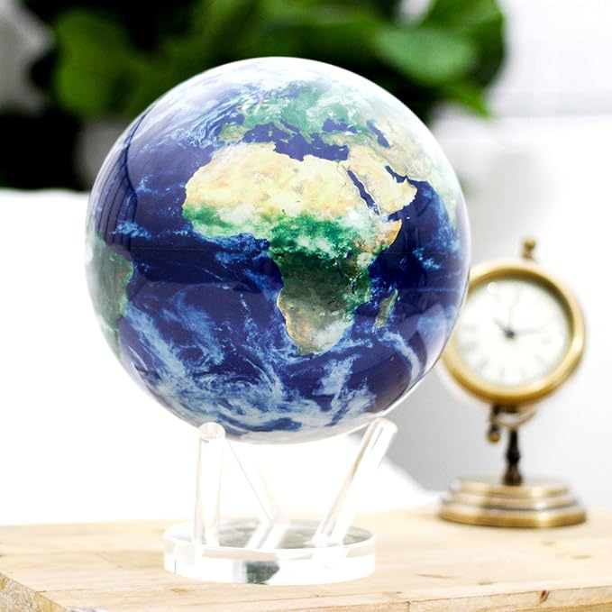 MOVA Globe Earth with Clouds – 8.5” Self-Rotating Globe Powered by Light | Silent Motion, No Batteries or Wires | Unique Desk Decor or Gift for Space Lovers