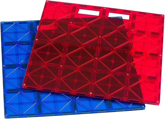 Playmags Super Durable Building Stabilizer Tile with Carrying Handle for Easy Play, 12 x 12. Great add on to All Magnet Tiles Sets, Works with All Leading Brands (1 Pack - Colors May Vary)