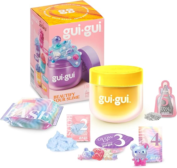 Gui Gui Scented Slime 2-Pack Bundle, Butter & Cloud, 5 Step DIY Process to Customize Your Ultimate Slime Glow-Up, Resealable and Reusable Container, ASMR Experience