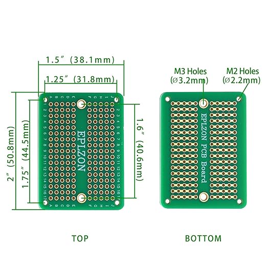 Solderable Breadboard PCB Board Gold-Plated Solder Breadboard for DIY Electronics Projects Apply to Arduino Soldering Projects 3.5"x2.05" (5 Pack + 2 Mini Board, Green)