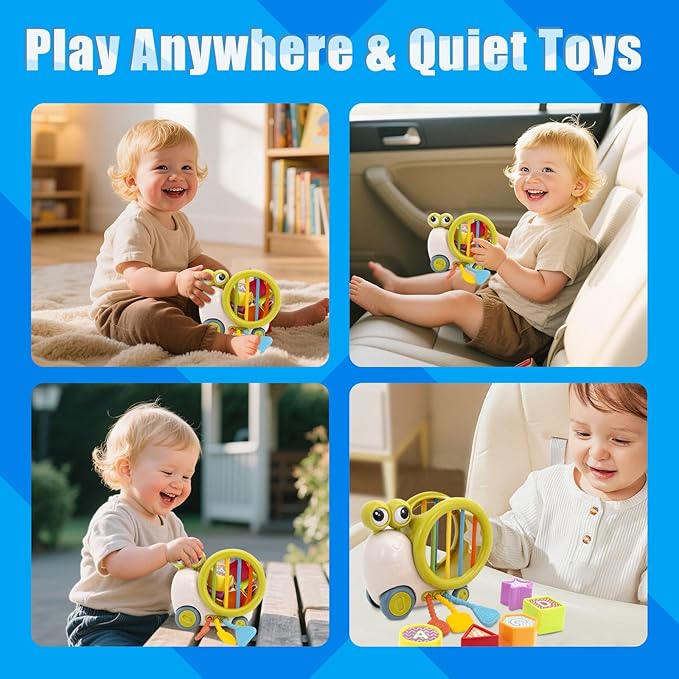Activity Cube Baby Toys Montessori Learning Sensory Educational Toys for Toddlers 18-48 Months Educational Learning Activities, Busy Cube Activity Table for 1 Year Old (Green)