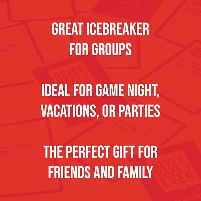 Never Have I Ever | Hilarious Family Card Game with Fun Questions & Crazy Stories | Perfect for Kids, Teens & Adults | Great for Game Nights & Parties | Includes “I Have” & “I Have Never” Paddles!