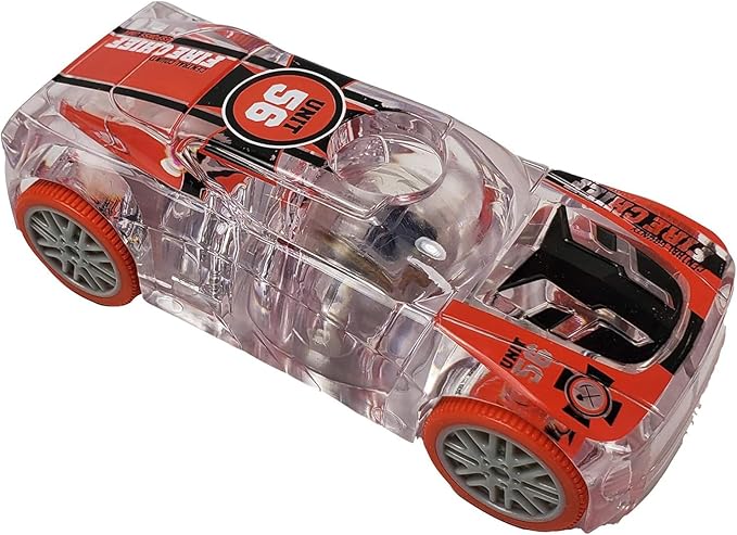 Fire Chief Car, LED Light Up Pull Back Emergency Car, Toy Vehicle for Kids 3 and Up
