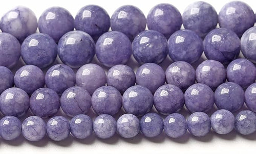 12MM 32PCS Lavender Purple Chalcedony Stone Loose Beads for Jewelry Making DIY Bracelet Necklace