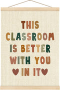Boat Wades Inspirational Positive Affirmation Wall Art Poster Hanger Frame, Boho Classroom Decor, This Classroom Is Better with You in It Hanging Wall Decor for School Class Room, 12x16 Inch