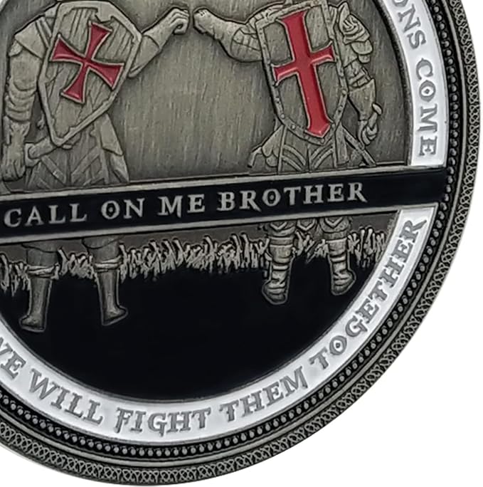 Armor of God Challenge Coin Knights Templar Oath Coin for Religious Collectible Gift (Pack of 3)