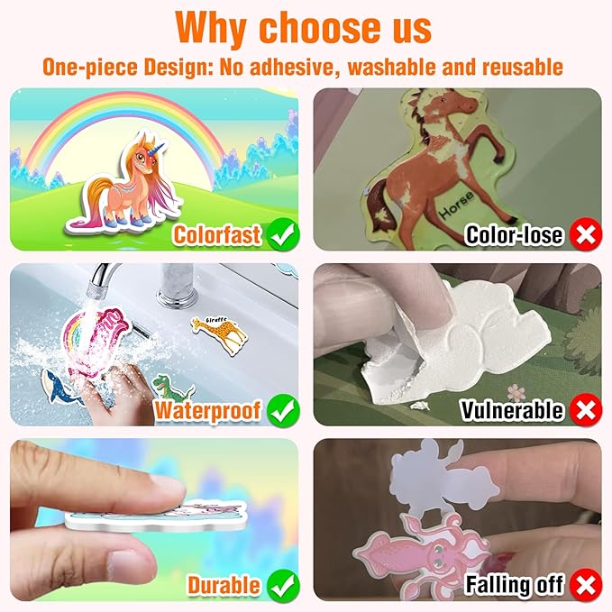 2 Sets Reusable Sticker Books for Toddlers 1-3, Princess Jelly Sticker Books for Kids 2-4 Years, Toddler Travel Toys Activity Road Trip Essentials for Kids- Princess + Unicorn