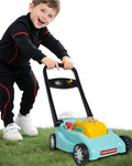 Kids Lawn Mower with Realistic Grass-Cutting Action and Sounds – No Batteries Required | Fun Outdoor Push Toy, Birthday Gift & Halloween Present for 3, 4, 5, 6, 7, 8 Year Old Boys and Girls (Blue)