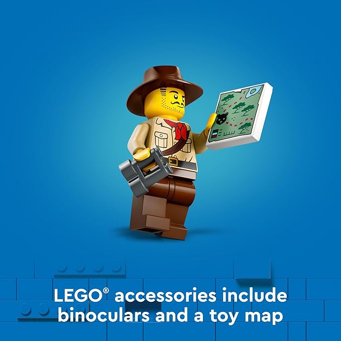 LEGO City Jungle Explorer Off-Road Truck, Jungle Toy Building Set for Kids Aged 6 and Up, Fun Birthday Gift Idea, Off-Road Toy Truck Vehicle, 3 Adventurer Minifigures, Tiger Figure and Car Toy, 60426