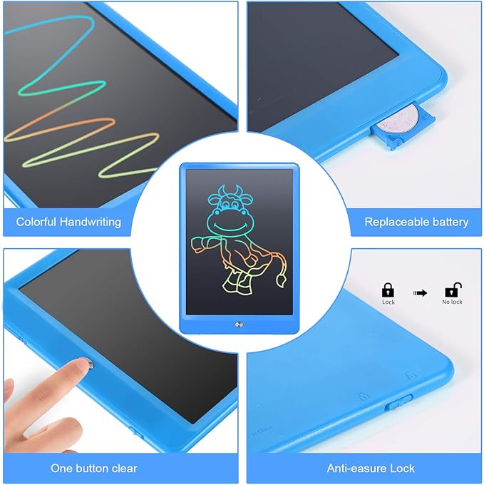 LCD Writing Tablet for Kids, 10 Inch Colorful Electronic Doodle Board, Educational Learning Kids Drawing Tablet Toys, Christmas Birthday Gift for 3 4 5 6 7 8 9 Year Old Girls Boy