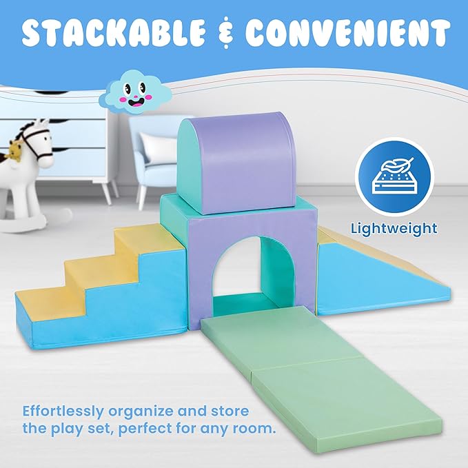 New Bounce Toddler Climbing Toys - Soft Play Set for Kids - Foam Climbing Blocks - Safe Soft Gym Equipment - Great for All Ages