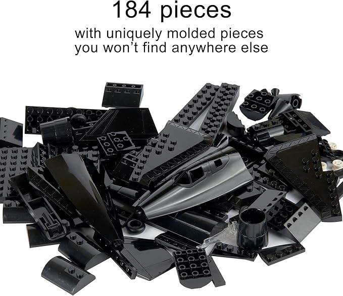 Apostrophe Games SR 71 Blackbird Jet Building Block Set - 184 Pieces - for Kids and Adults - Fits All Building Bricks