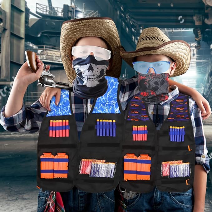 POKONBOY 2 Sets Tactical Vest Kits Compatible with Nerf Guns N-Strike Elite Series