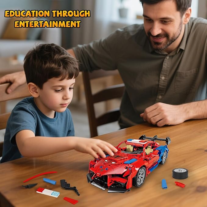 2 in 1 Remote Control Racing Car Building Blocks, Compatible with Lego STEM Toy Building Toys 694 PCS, Gifts Toys for Age 6-12 Years Old Kids Boys
