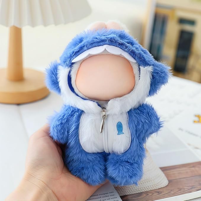17cm Doll Clothes Set, Overalls Set for 6.7inch Doll Suit, Faking Animal Style Outfit Jumpsuit, Cute Fashion Dress Up Clothes Accessories for 1st/2nd/3rd Gen Dolls (Shark)