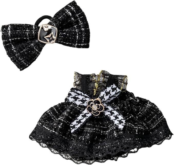 Clothes Set for 17cm Dolls, Skirt Set for 17cm Accessories Suit, Cute Clothes for Dress up Unique Style (Black A)