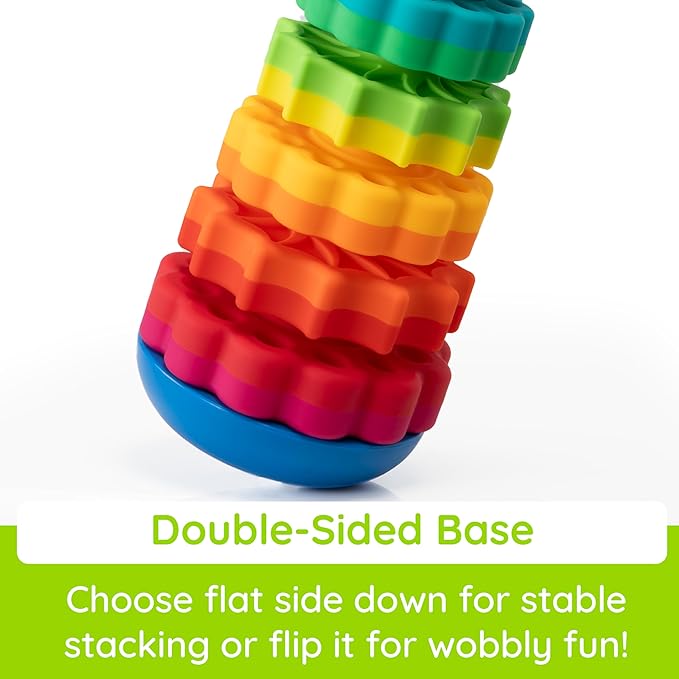 Fat Brain Toys SpinAgain, Baby Stacking & Spinning Toys for Toddlers Ages 1+