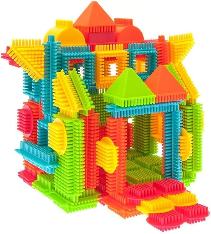 PicassoTiles 120pcs Hedgehog Interlocking Building Blocks Tiles Construction Toy Set Learning Playset STEAM Development Preschool Kindergarten Toy for Kids Age3+ PTB120