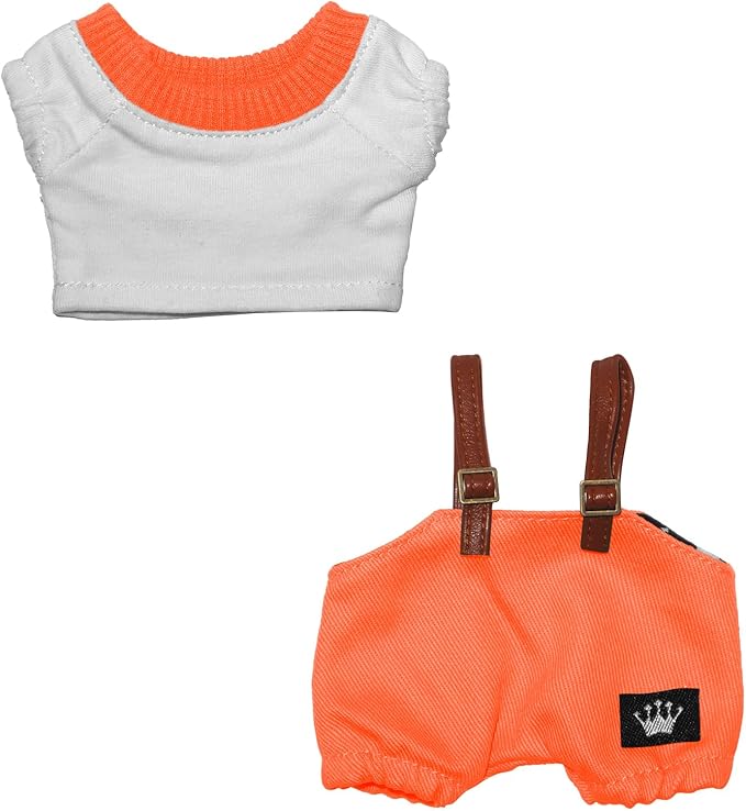 17cm Doll Clothes Set Premium Fashion Romper with Accessories Outfit Set for 17cm Dolls(NO Doll)(Colorful Shirt + Romper)