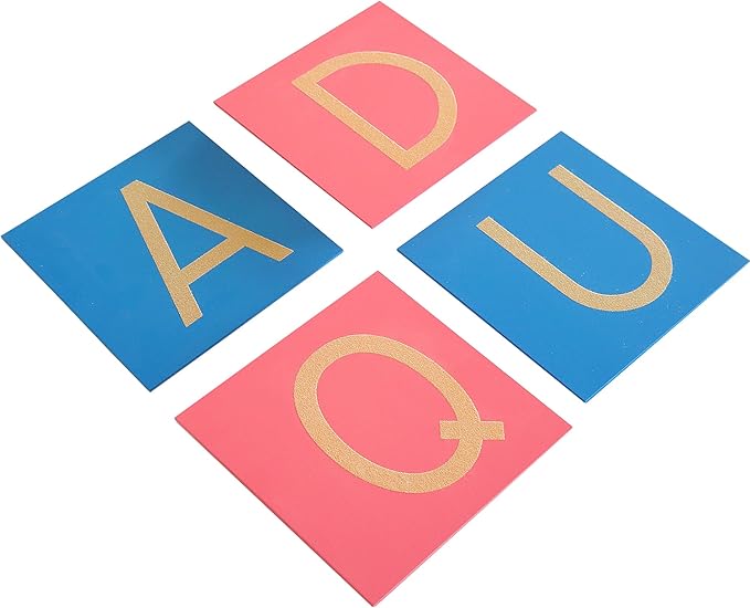 MONTESSORI OUTLET Capital Case Sandpaper Letters - Print for 3-6 Years Montessori Education at School and Home