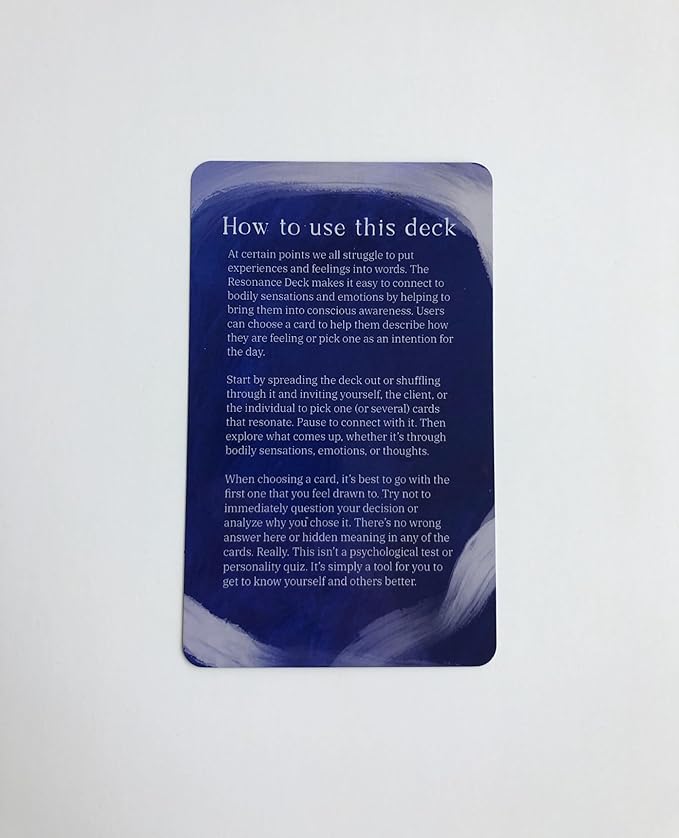 Resonance Emotion Card Deck of Abstract Art - Self-Communication Prompts, Cards for Nonverbal Communication for Therapists, Teachers, Autism, ASD, & Special Education