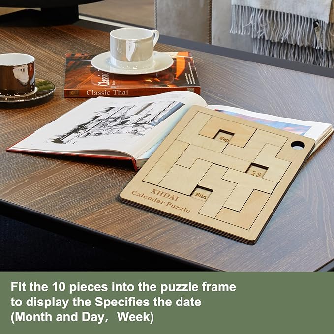 Calendar Puzzle - Daily Calendar Puzzle Wooden,365 Days Date Puzzle,Puzzle Advent Calendar for Adults