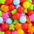 Ball Pit Balls Pack of 100 200 500 - Star and Round Set BPA Free Phthalate Free Non-Toxic Crush Proof Play Balls Soft Plastic Balls for Toddlers Baby Kids Birthday Pool Tent Party
