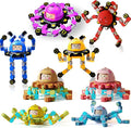 8Pcs Transformable Fidget Spinners for Kids Fidget Toys Teens Adults Sensory Toys with Autism ADHD Stocking Stuffers Bulk Gifts for Boys Girls Party Favors Travel Activities B